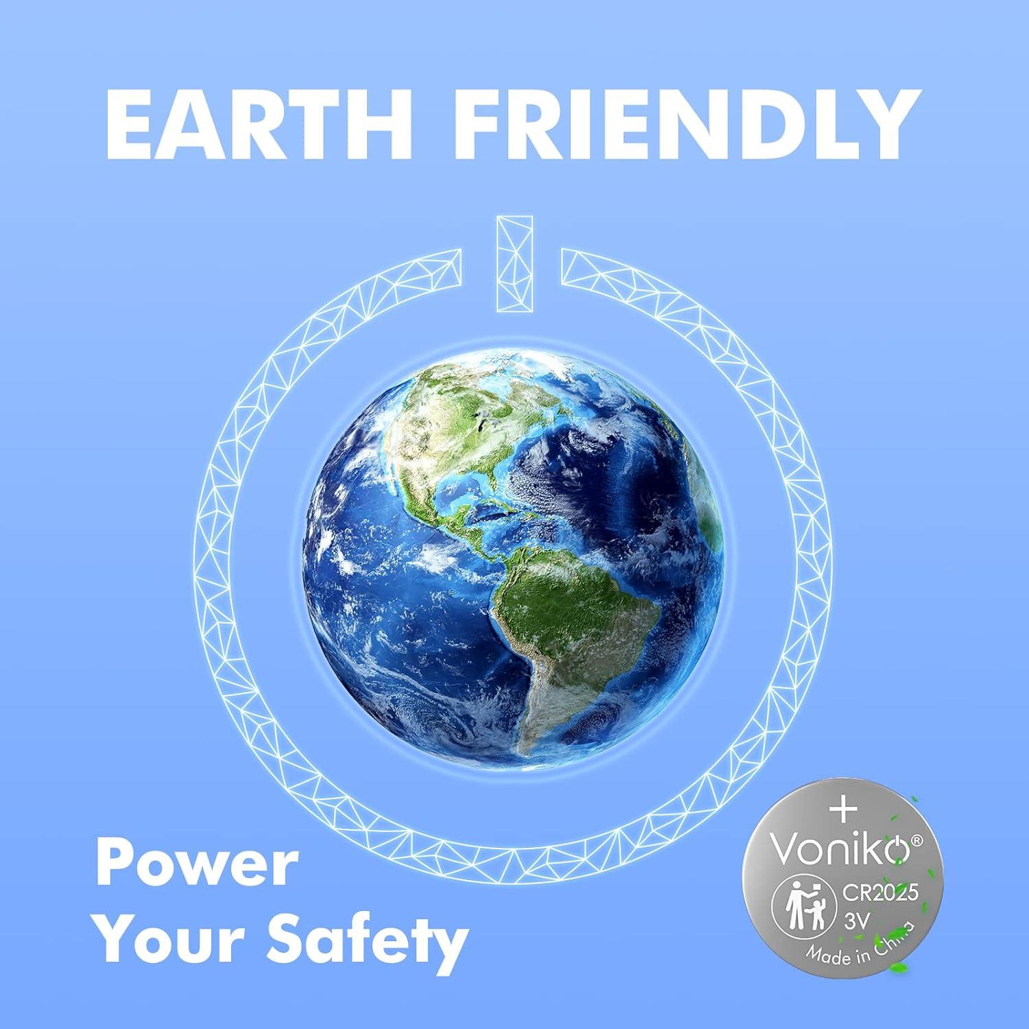 Baterías de Litio Voniko CR2025 3V Paquete de 5 - Seguridad Infantil