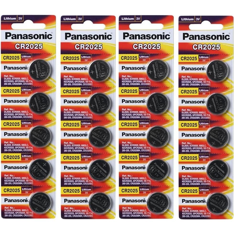 Batería de Litio Panasonic CR2025 3V - 20 Unidades
