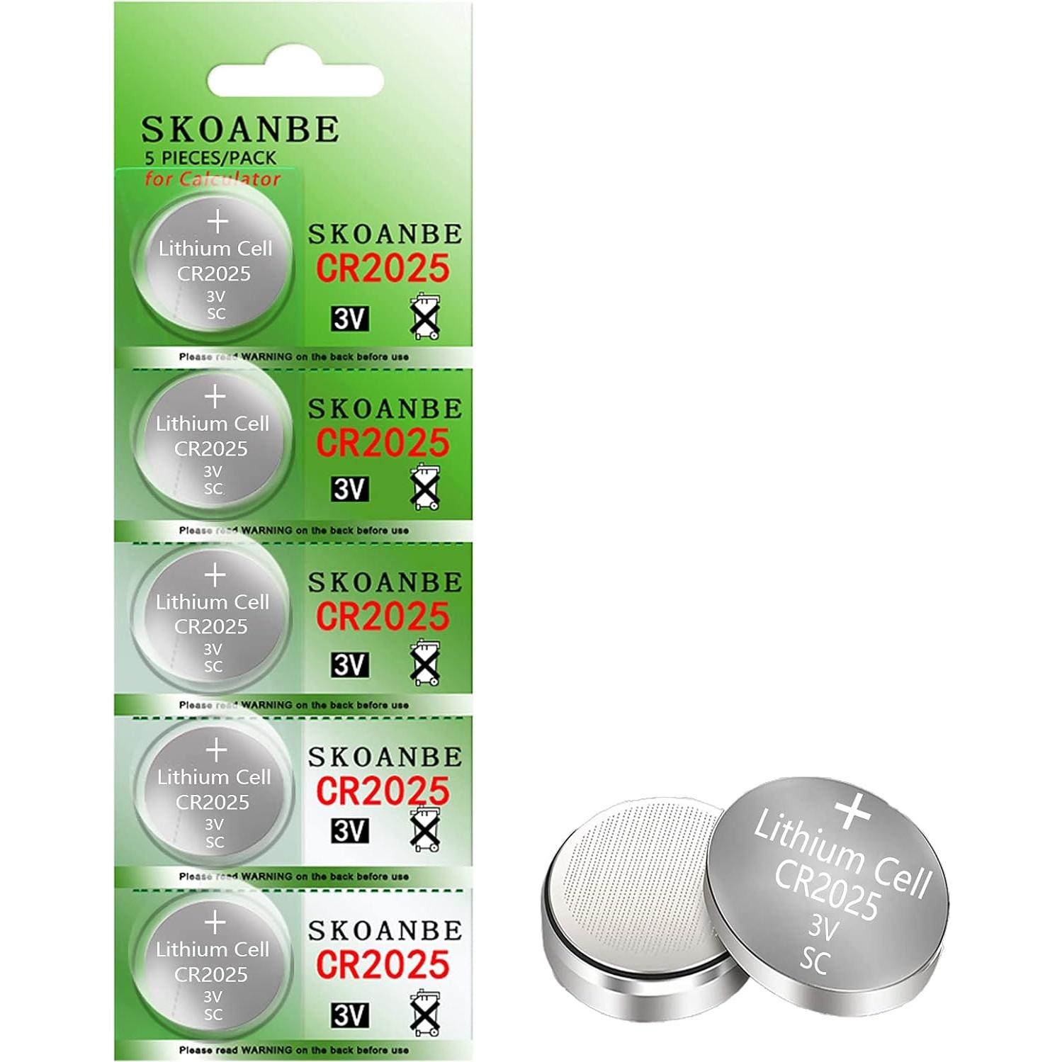 Baterías de Litio CR2025 SKOANBE 20 Paquetes 3V 20mm