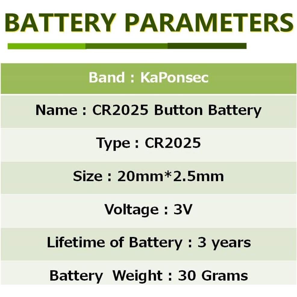 Batería de Litio CR2025 KaPonsec 3V - 50 Paquetes