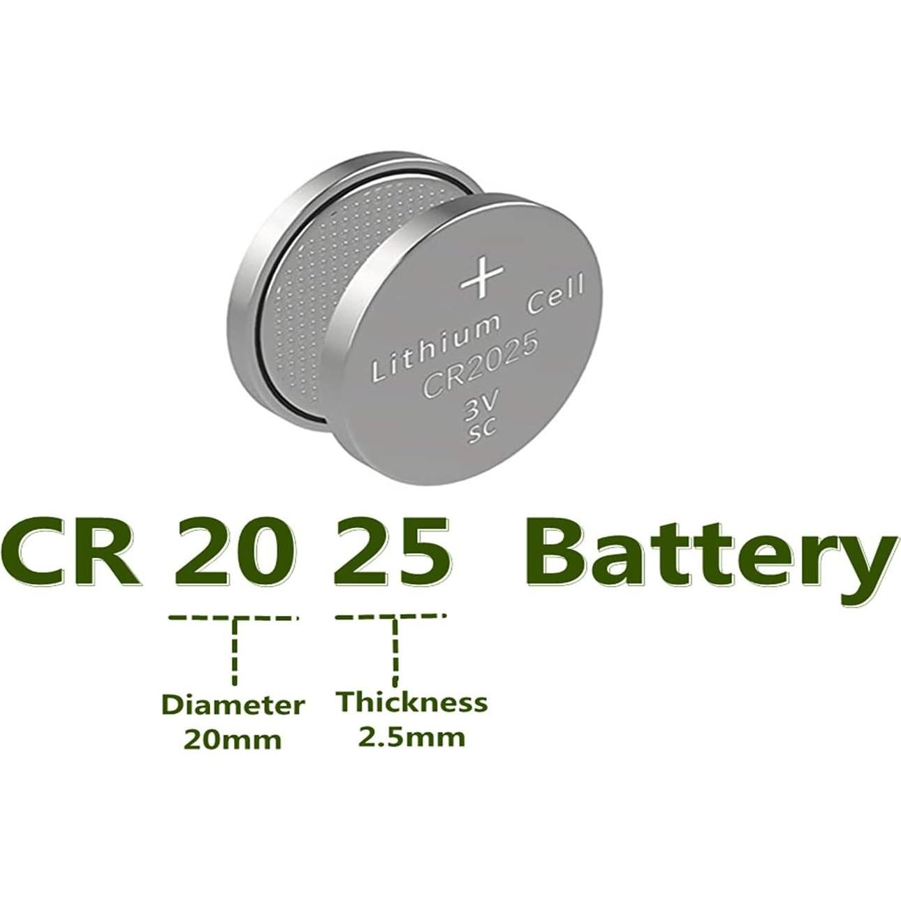 Batería de Litio CR2025 KaPonsec 3V - 50 Paquetes