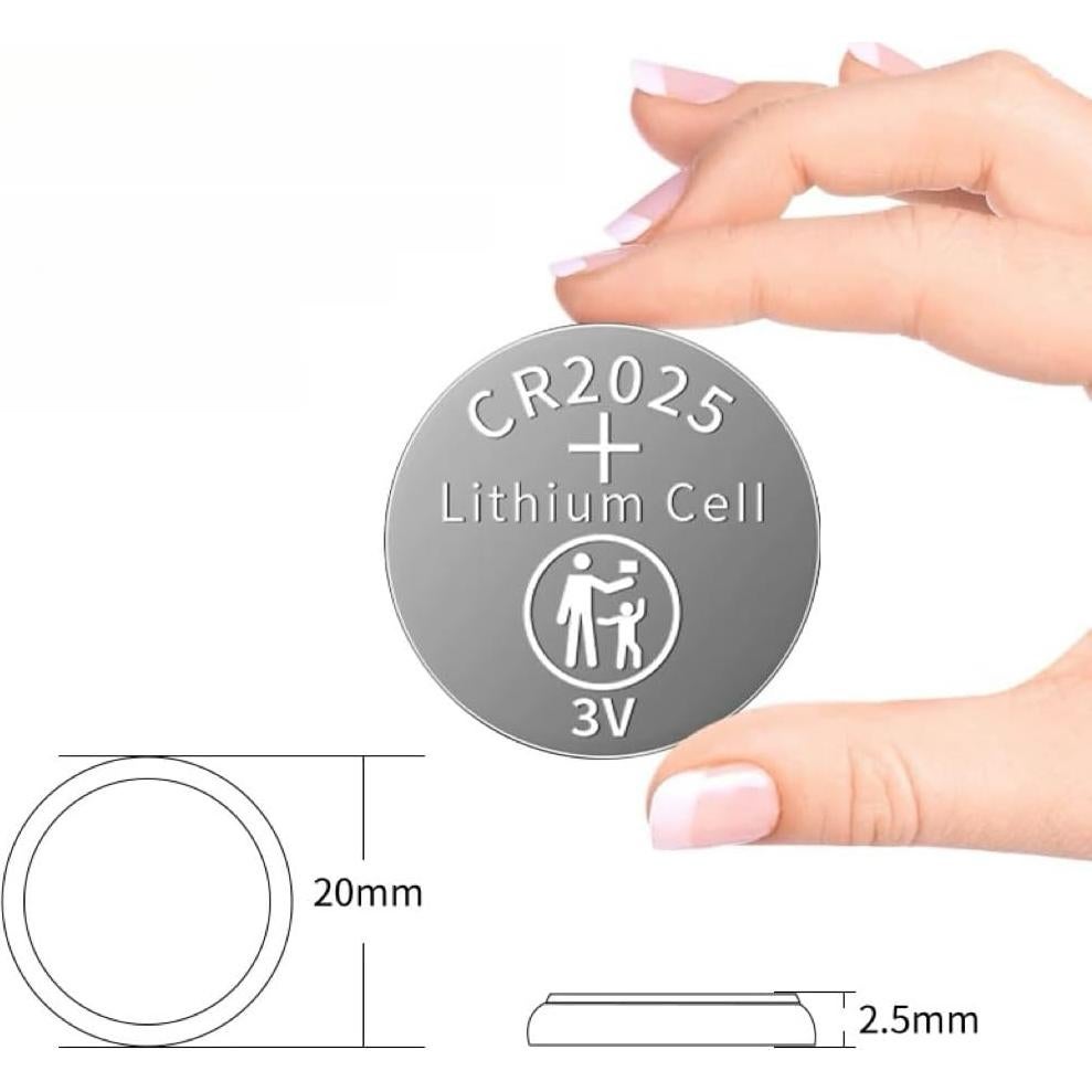 100 Baterías de Botón CR2025 QLQXQTy 3V Litio a Prueba de Fugas