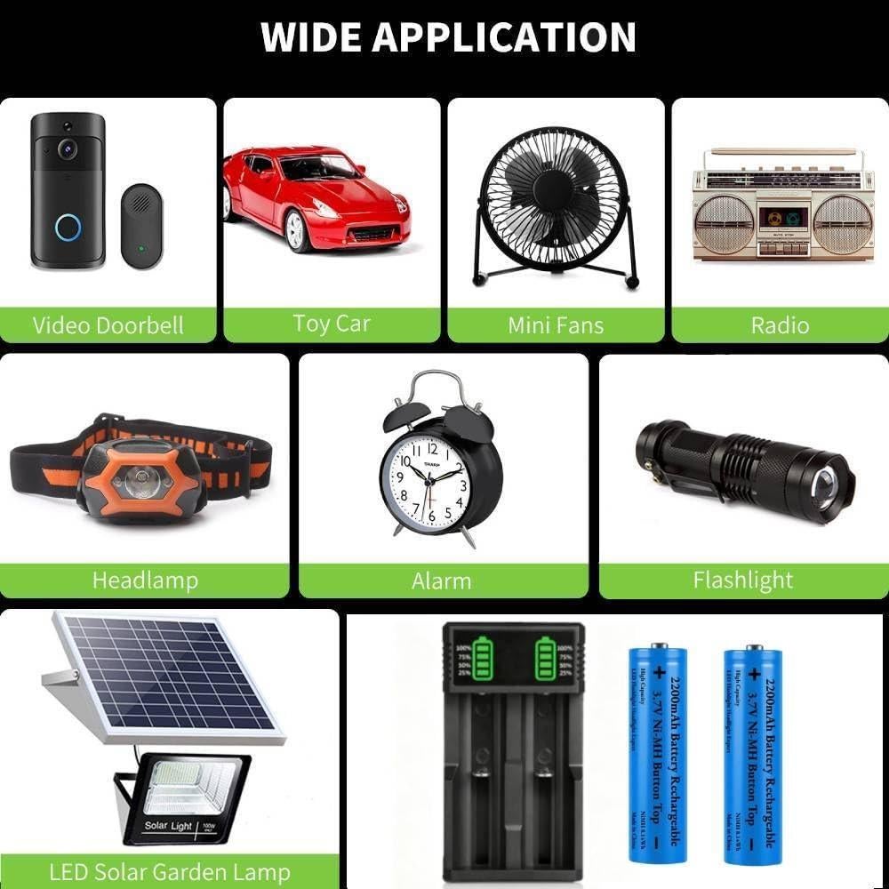 Cargador de Batería Universal 18650 con 2 Baterías 2200mAh