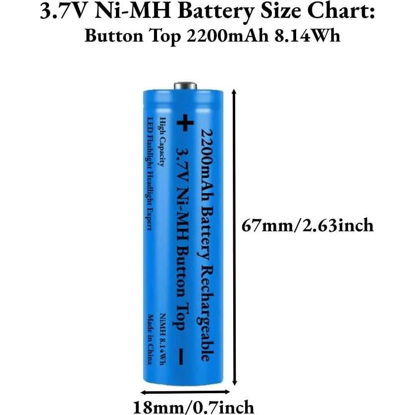 Cargador de Batería Universal 18650 con 2 Baterías 2200mAh