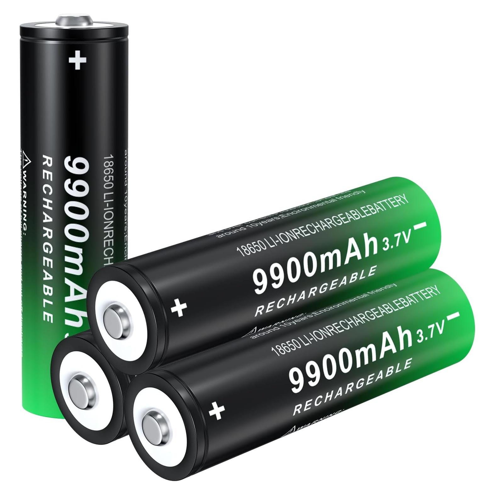 Batería Recargable 18650 9900mAh PAOWANG Pack de 4