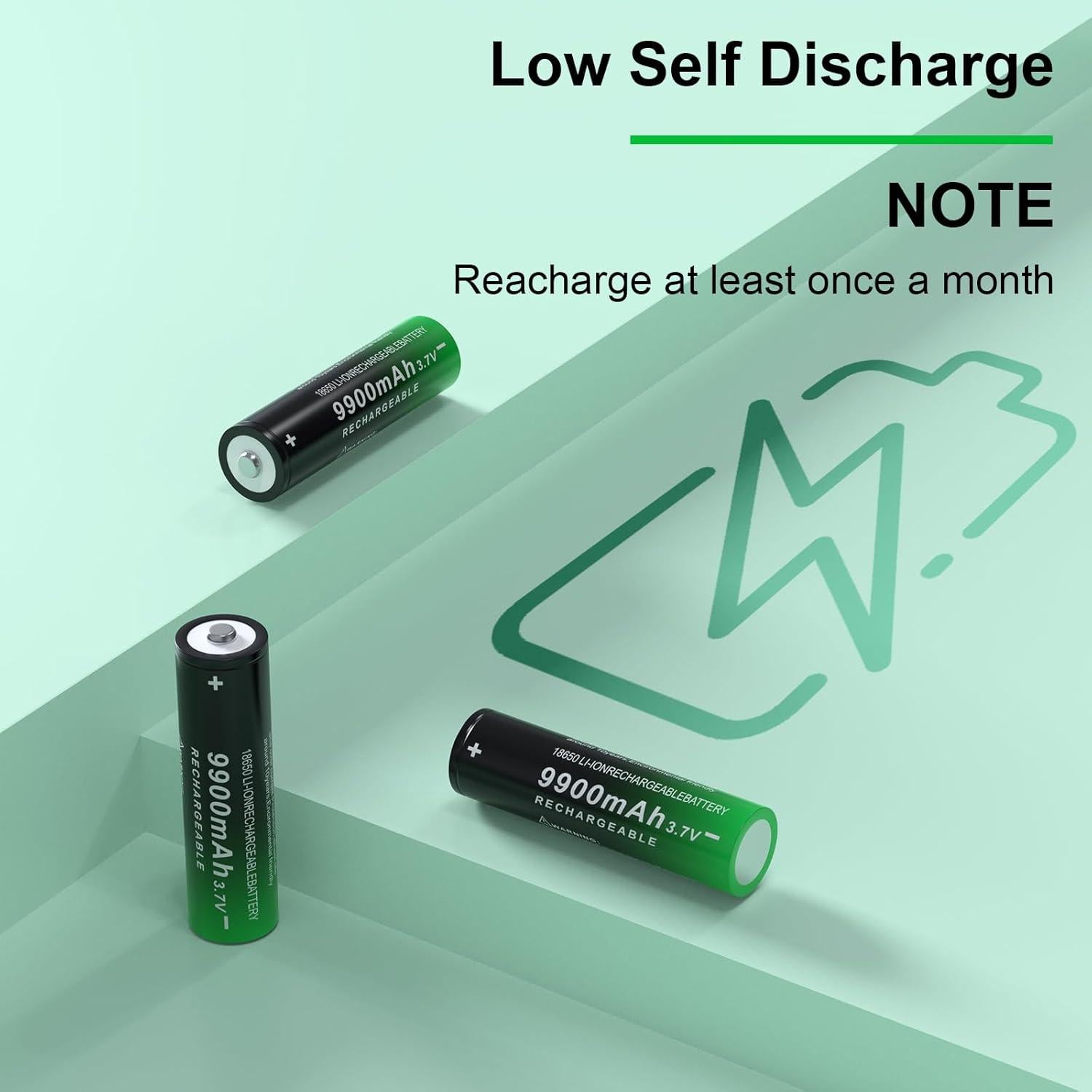 Batería Recargable 18650 9900mAh PAOWANG Pack de 4