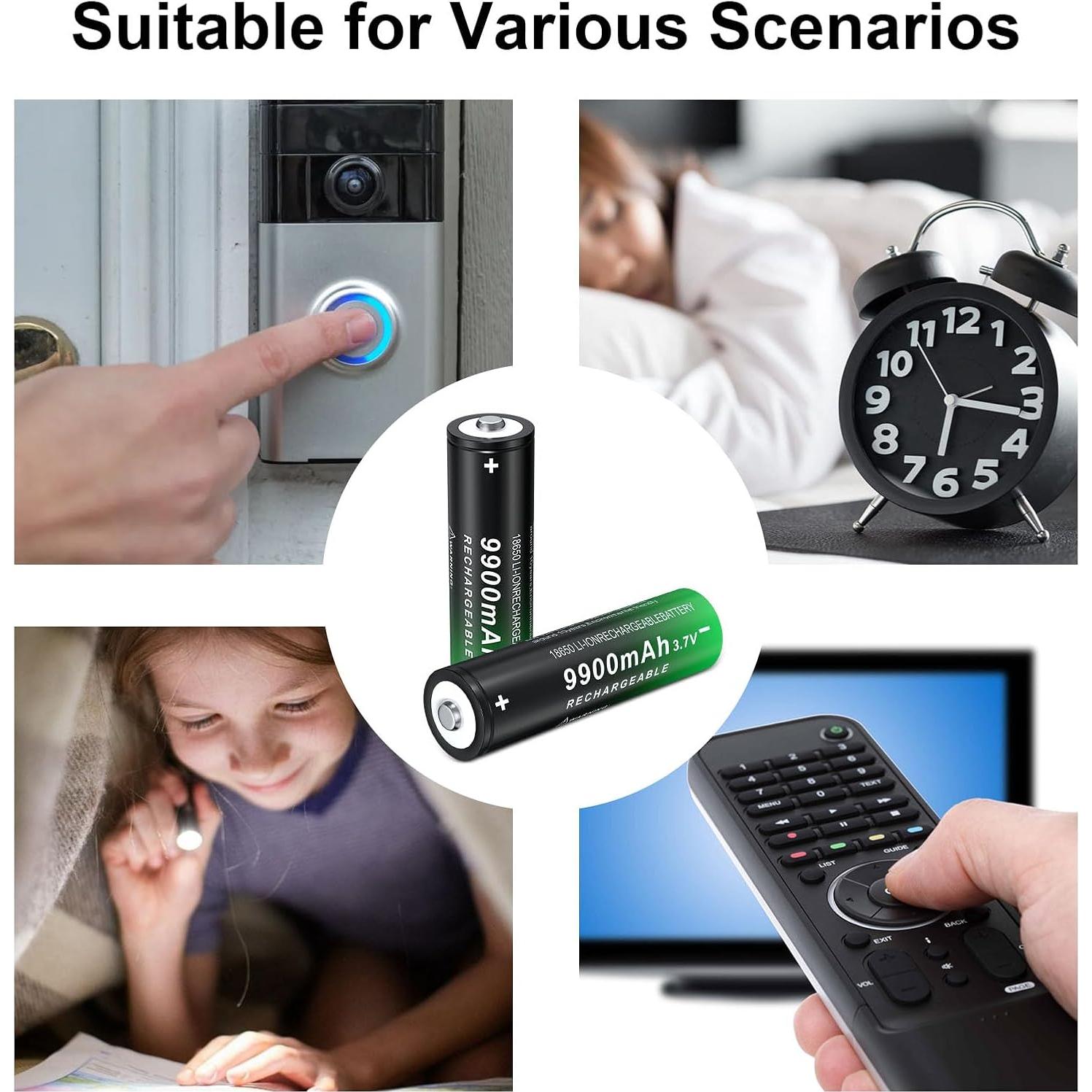 Batería Recargable 18650 9900mAh PAOWANG Pack de 4