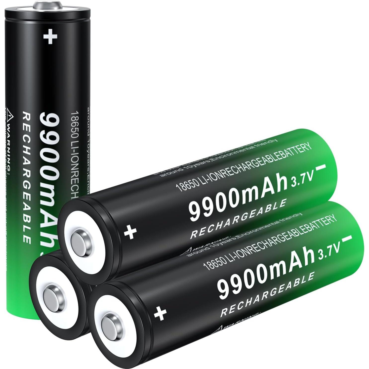 Batería Recargable 18650 9900mAh PAOWANG Pack de 4