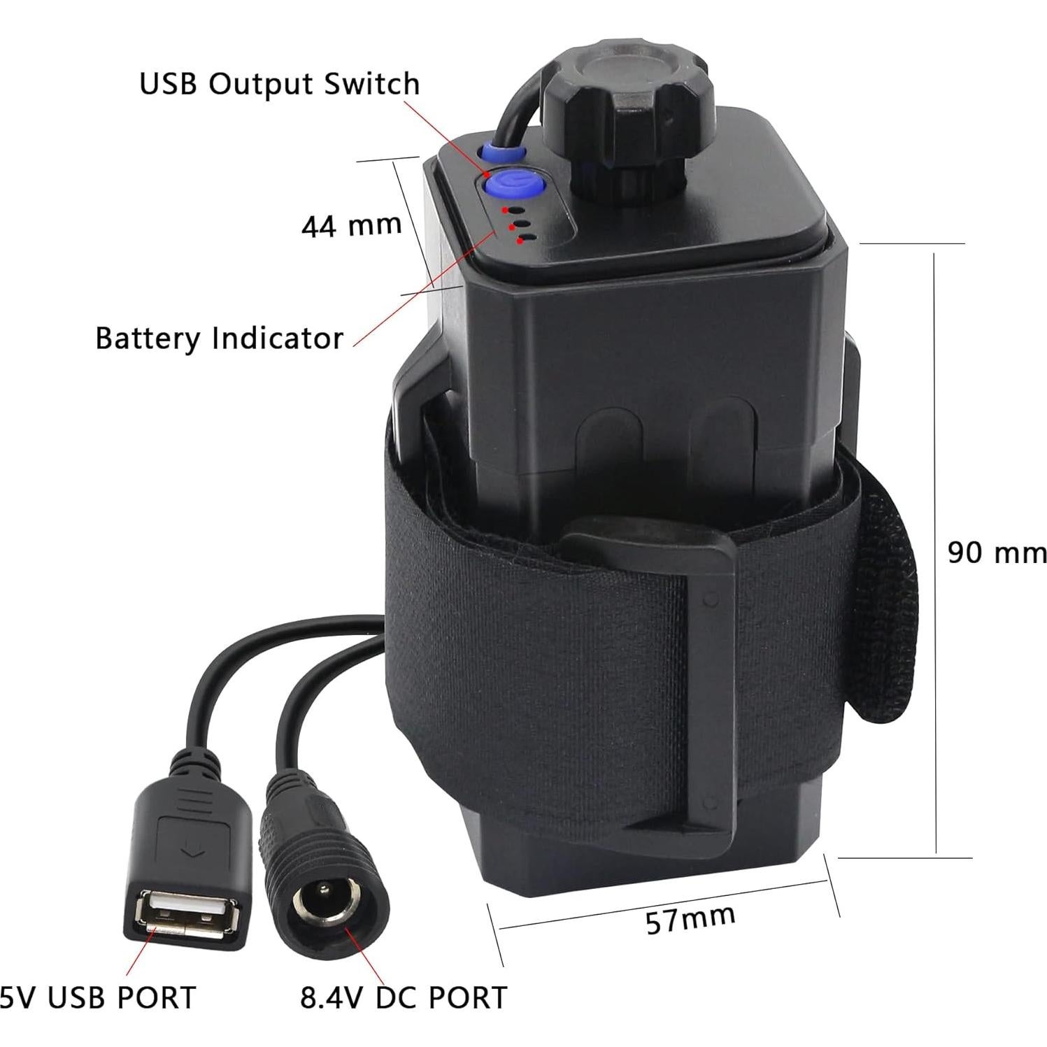 Carcasa de Batería Impermeable PNGKNYOCN 8.4V para 4x 18650