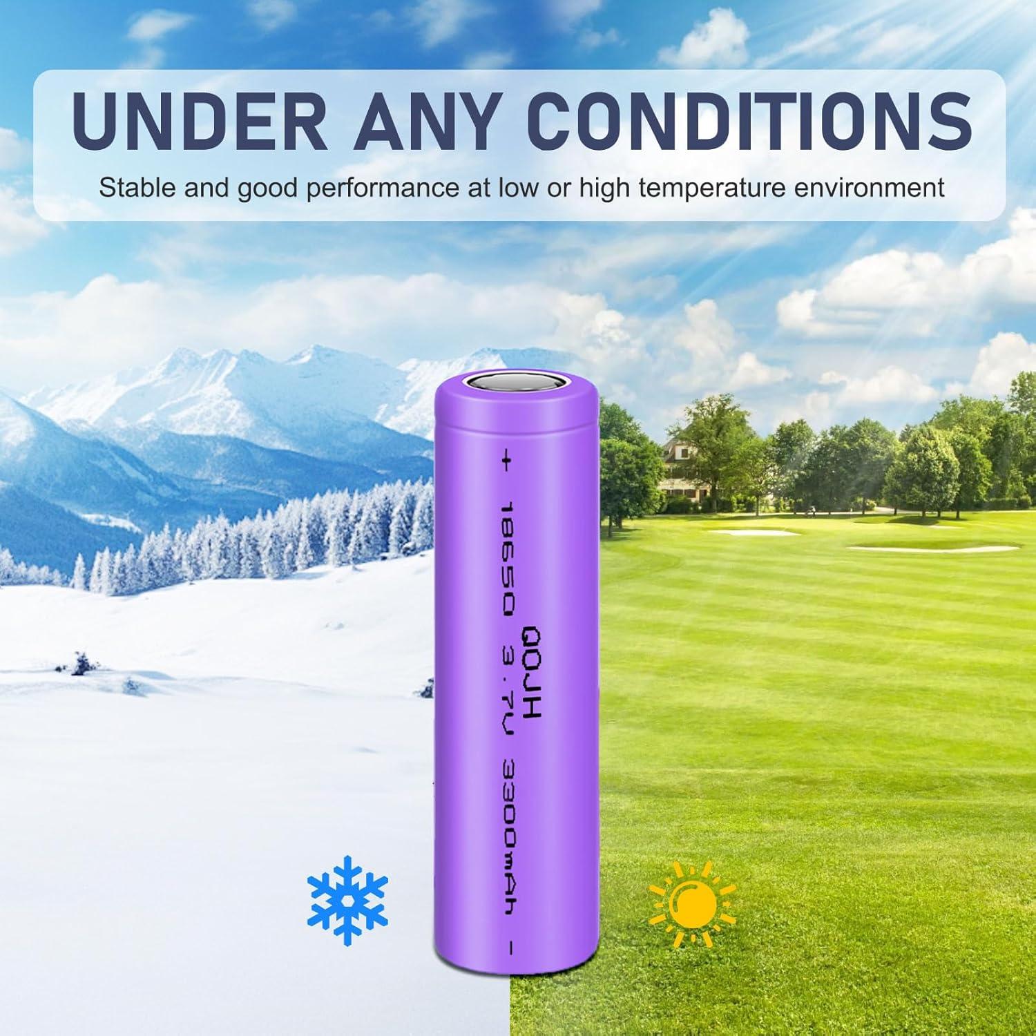 Batería recargable 18650 QOJH 3.7V 3300mAh para linternas LED