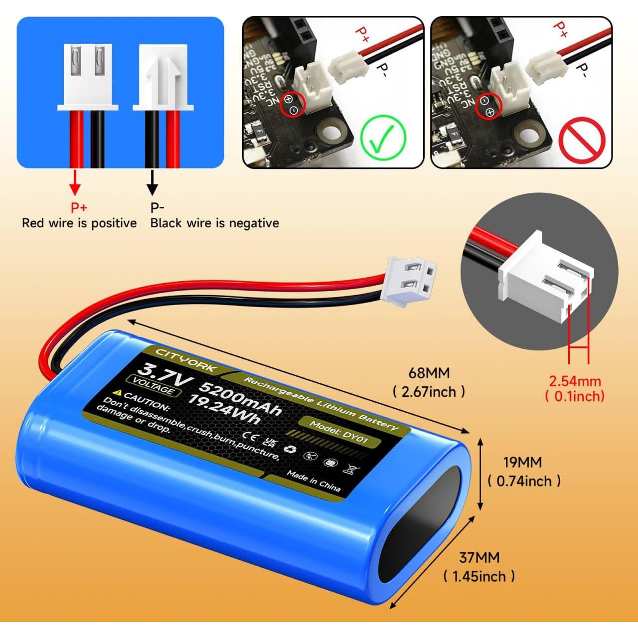 Batería recargable 3.7V 5200mAh Iones de Litio Palowextra