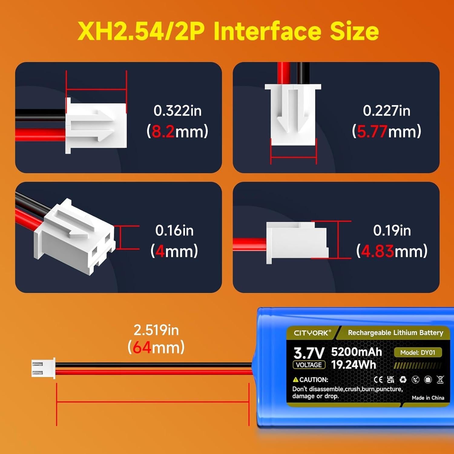 Batería recargable 3.7V 5200mAh Iones de Litio Palowextra