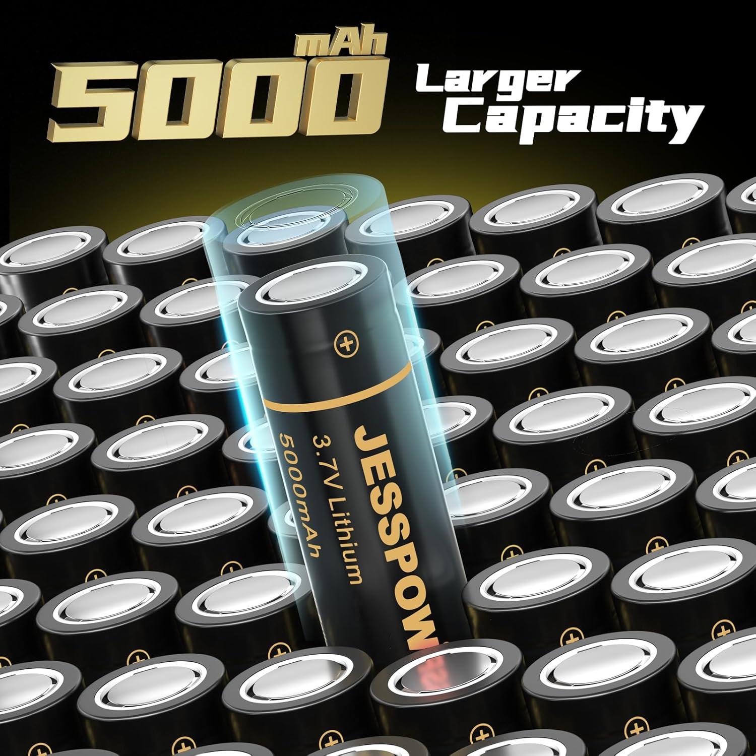 Batería recargable 21700 JESSPOW 3.7V 5000mAh 2 unidades