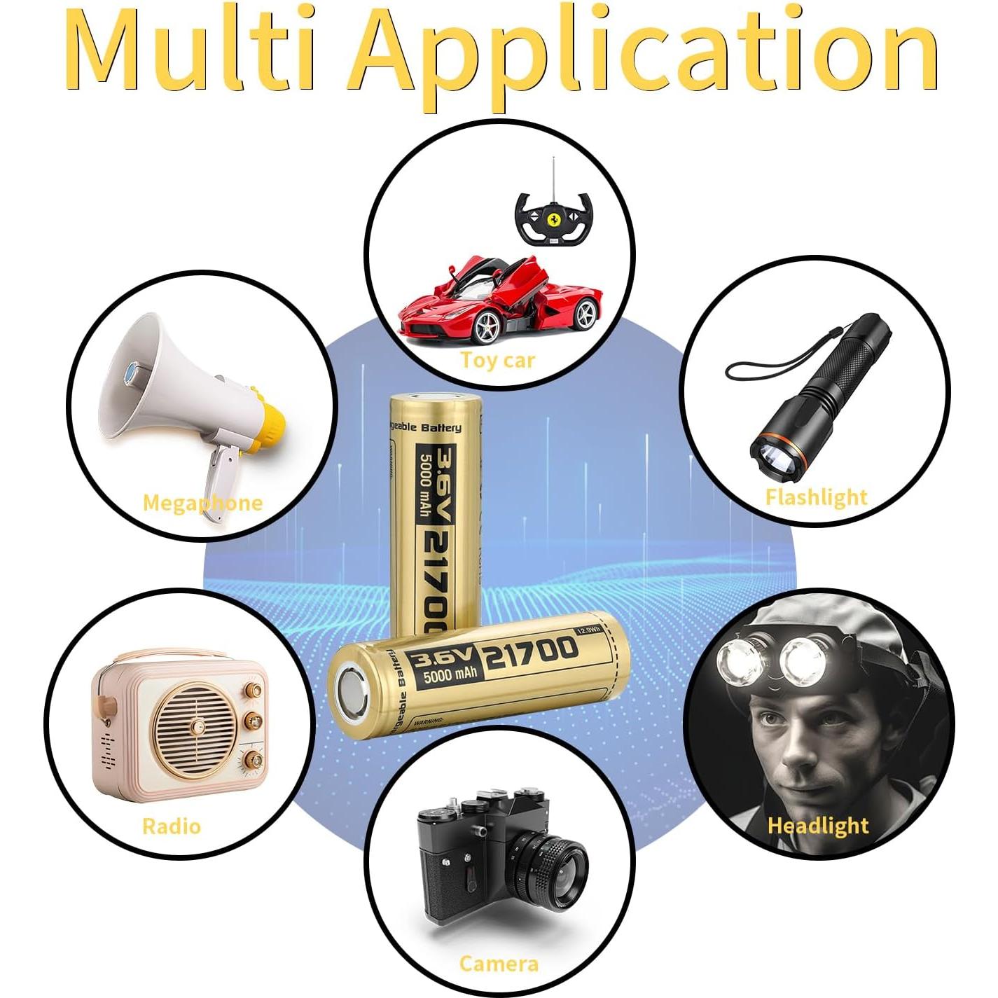 Batería recargable EcoSolutions 21700 5000mAh 3.6V - 2 unidades