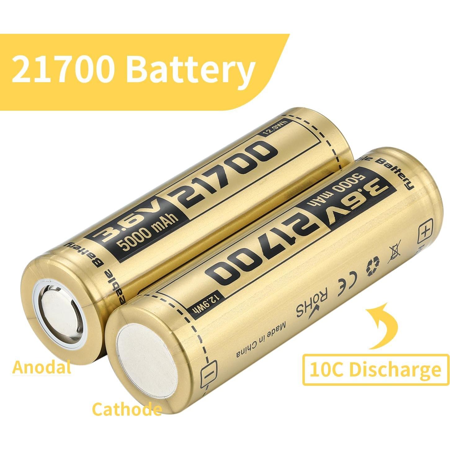 Batería recargable EcoSolutions 21700 5000mAh 3.6V - 2 unidades