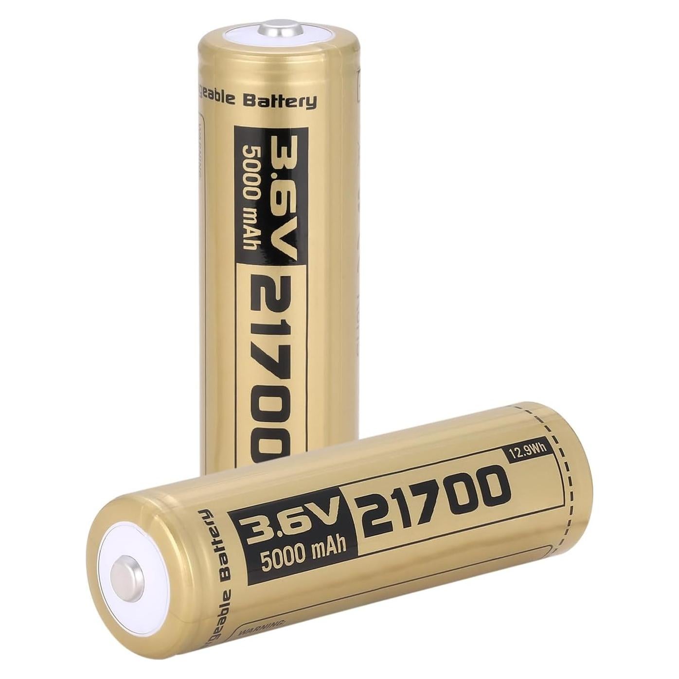 Juego de 2 Baterías Recargables 21700 EcoSolutions 5000mAh 3.6V