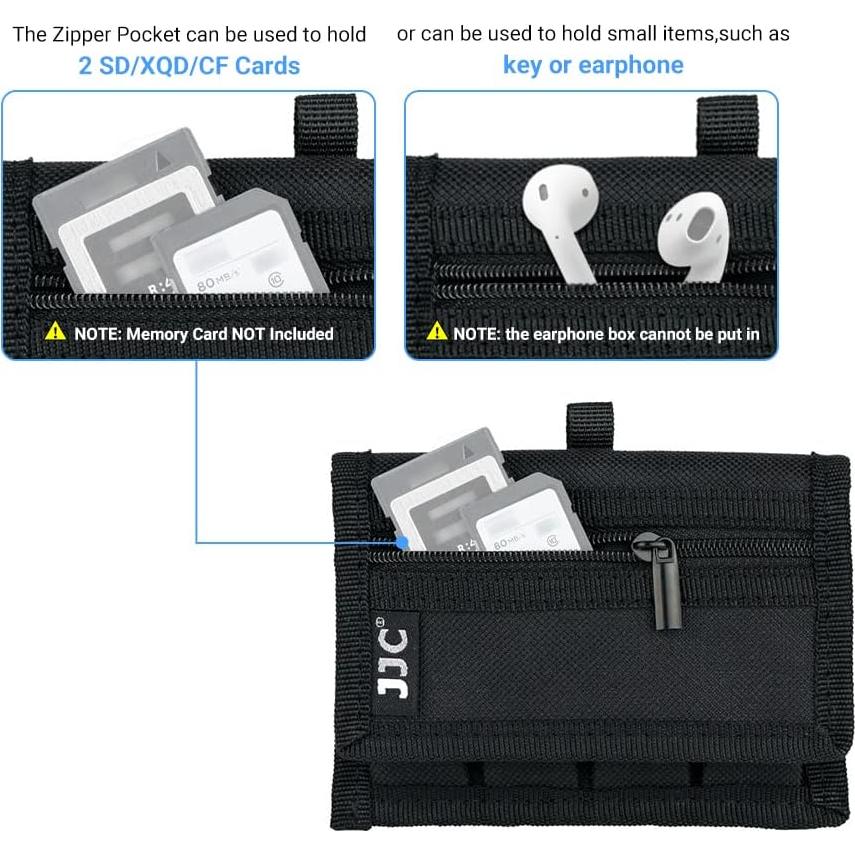 Funda de Batería JJC para 4 Baterías 18650 Negra con Cremallera