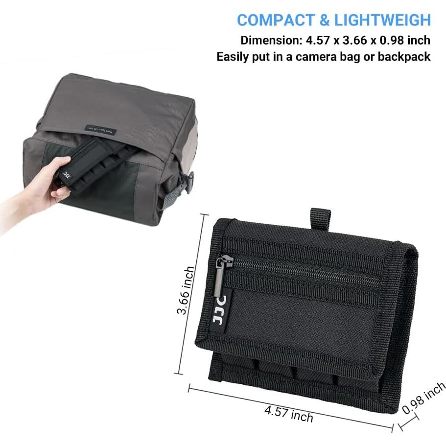 Funda de Batería JJC para 4 Baterías 18650 Negra con Cremallera