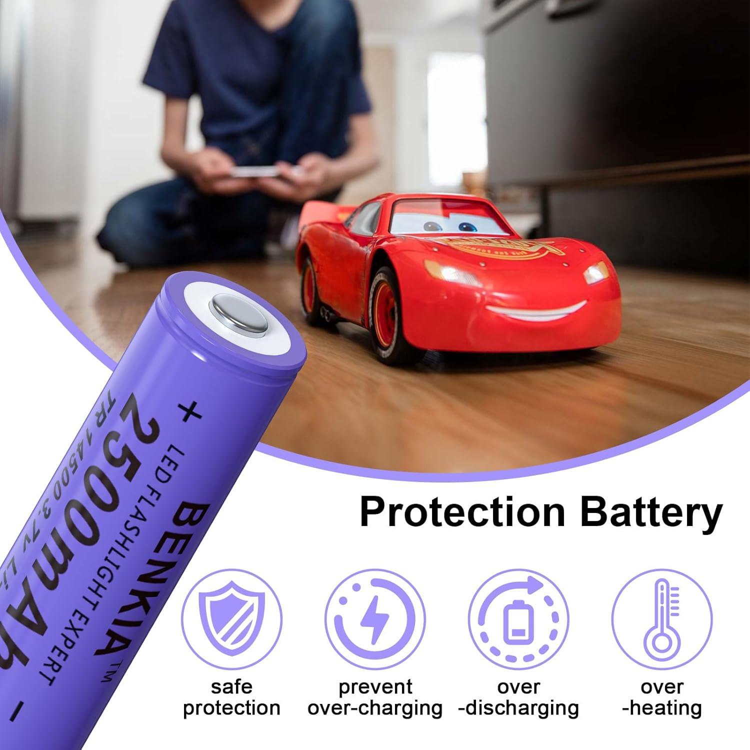 Batería Recargable 14500 3.7V Li-ion 2500mAh BENKIA (Paquete de 4)