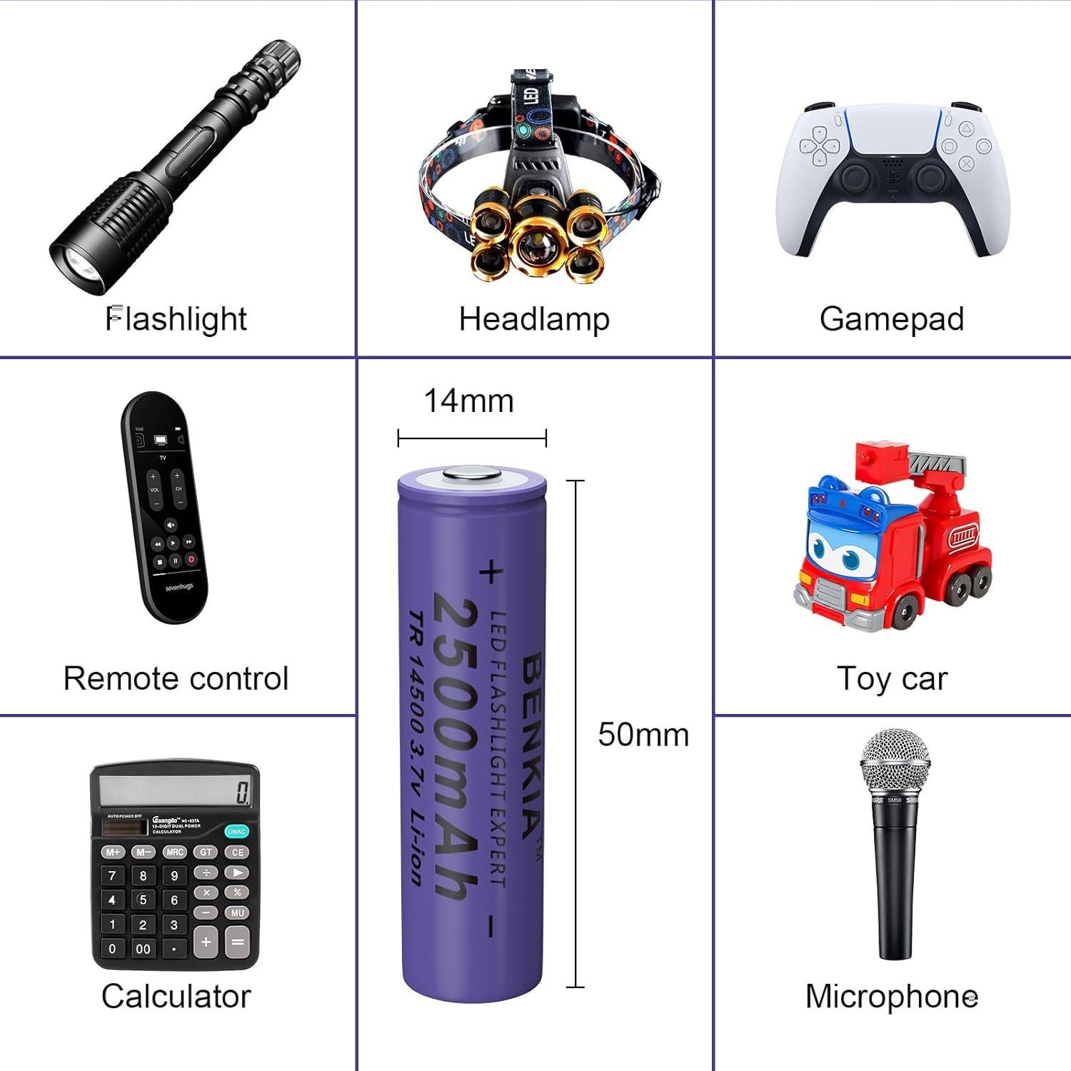 Batería Recargable DQGG 14500 2500mAh Paquete de 4