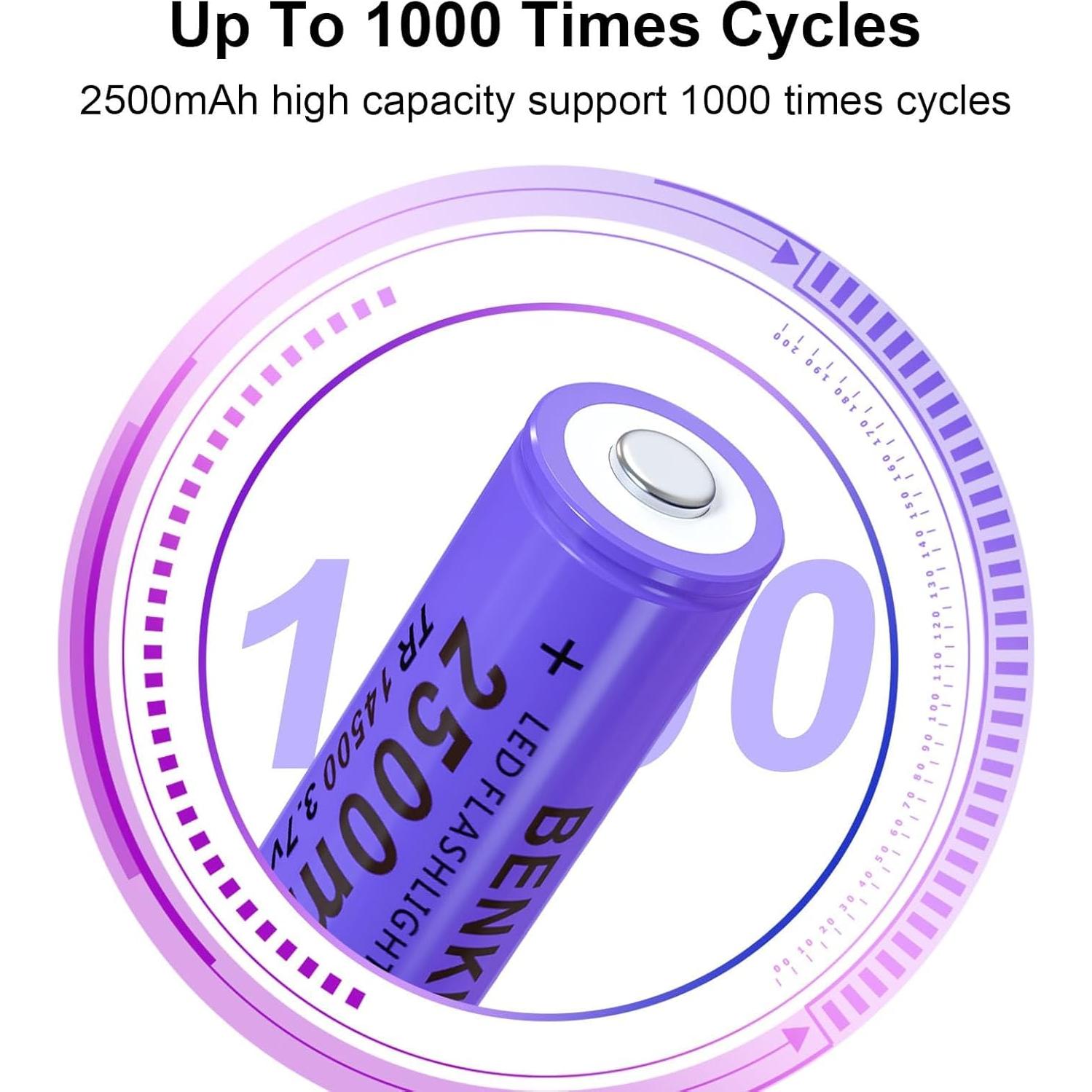 Batería Recargable 14500 2500mAh 3.7V Bocai Tech - Paquete de 4