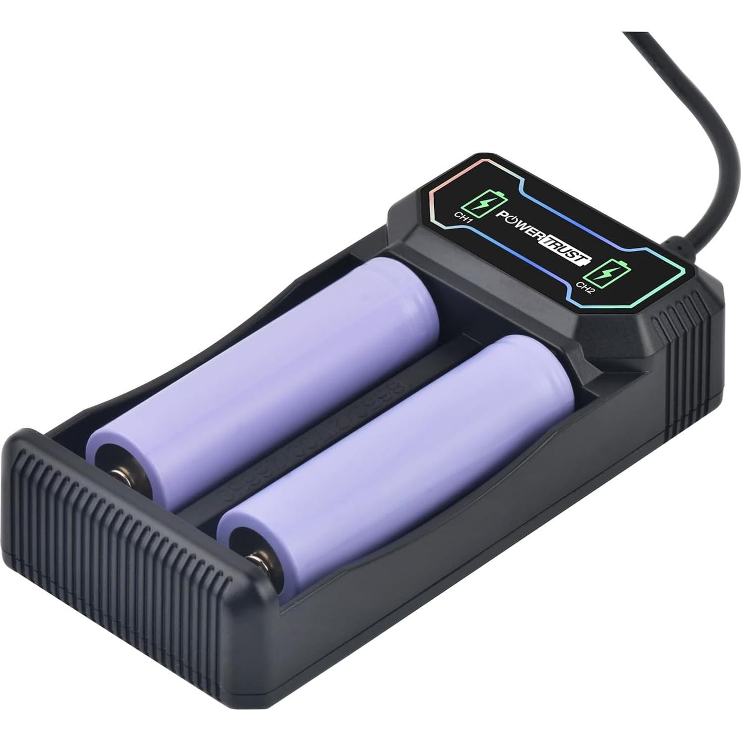 Cargador de Batería Dual USB-C PowerTrust 21700 18650 26650