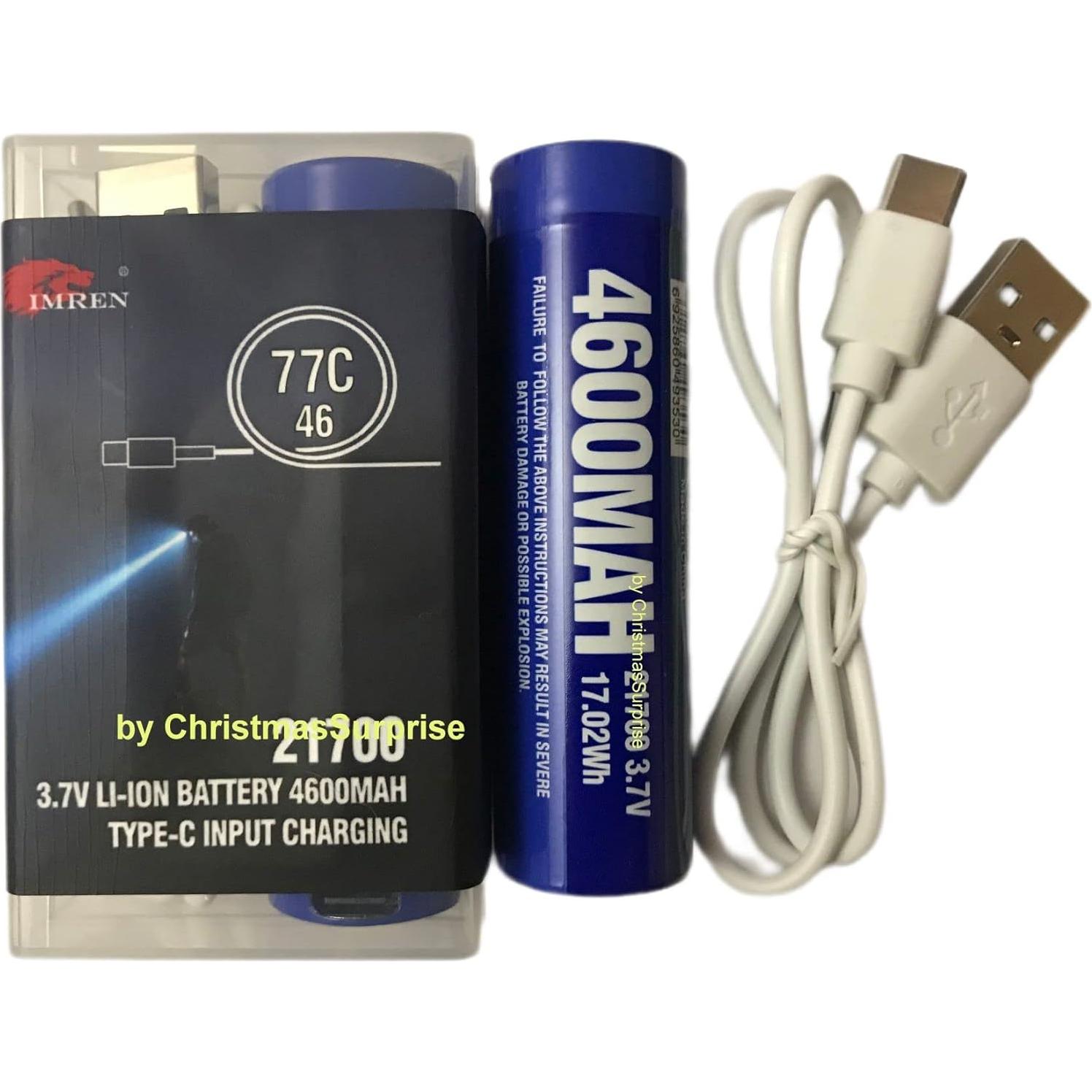 Cargador USB Tipo C IMREN 4600mAh Batería 3.7V 2 Pcs