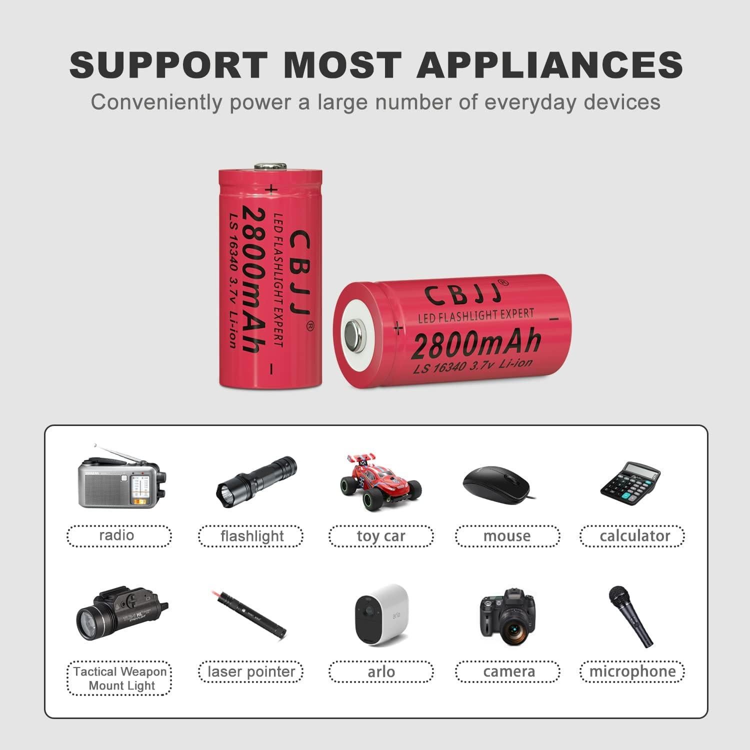 Batería Recargable Litio 3.7V 2800mAh CBJJ para Linterna