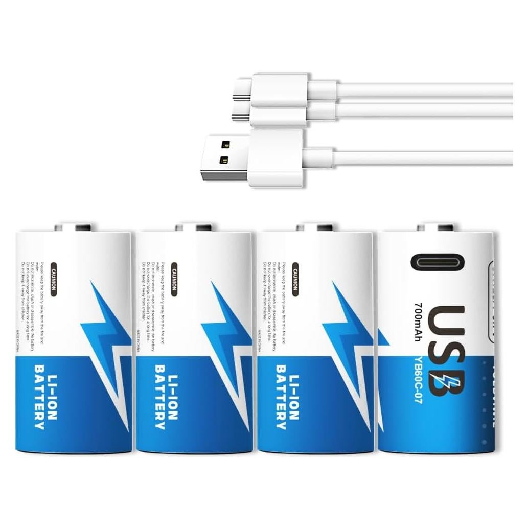 Baterías Recargables CR123A 700mAh Litio YUEBVIWIE - Paquete de 4