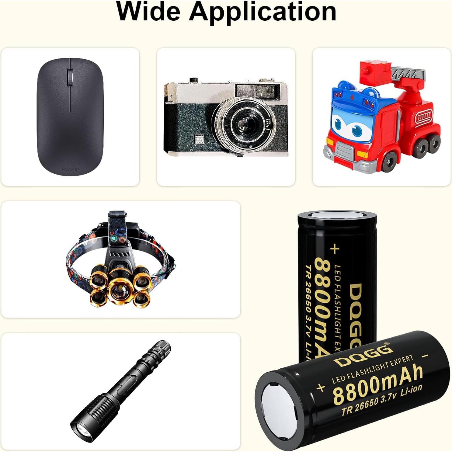 Batería Recargable 26650 3.7V 8800mAh Langbai - Paquete de 2