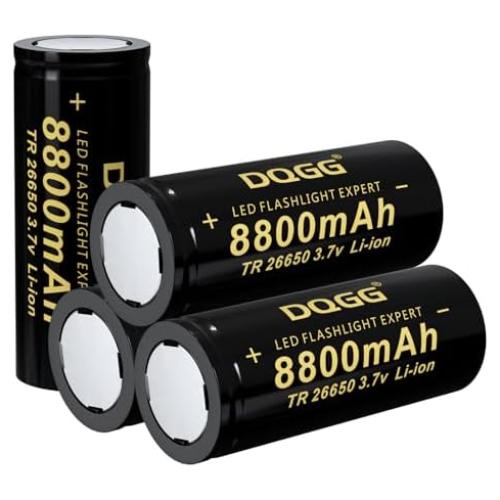 Paquete de 4 Baterías Recargables 26650 PAOWANG 8800mAh