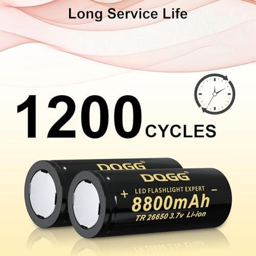 Paquete de 4 Baterías Recargables 26650 PAOWANG 8800mAh