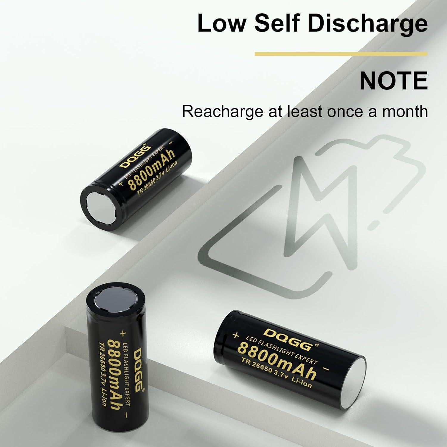 Batería Recargable 26650 PAOWANG 8800mAh Plana 2 Piezas