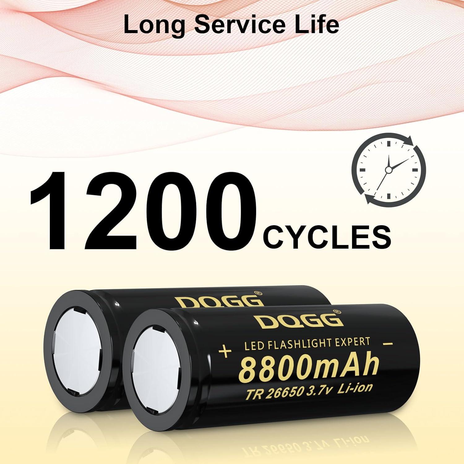 Batería Recargable 26650 PAOWANG 8800mAh Plana 2 Piezas