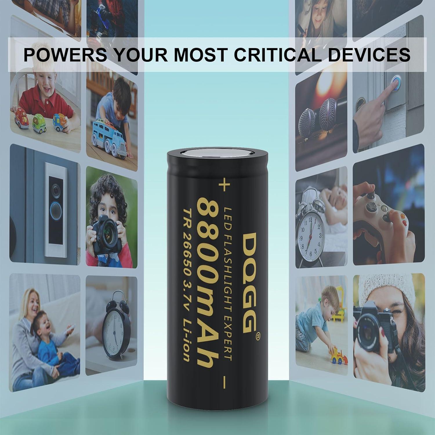 Batería Recargable 26650 BENKIA 8800mAh 2 Paquete