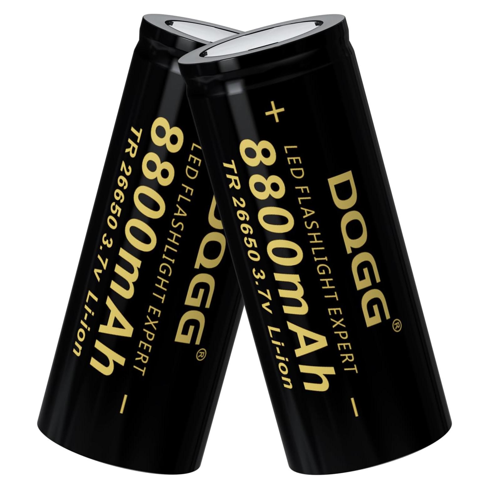 Batería Recargable 26650 PAOWANG 8800mAh Flat Top 2 Piezas