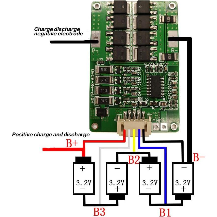 Placa de Protección BMS 4S 20A 12.8V LiFePO4 WSDMAVIS
