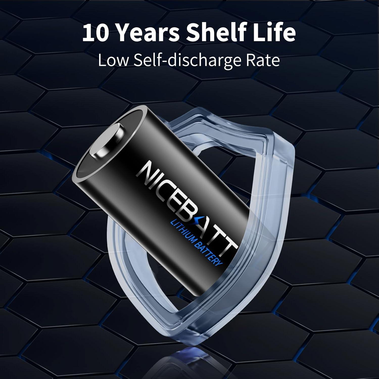 Batería de Litio CR123A 3V NICEBATT 1500mAh Paquete de 16