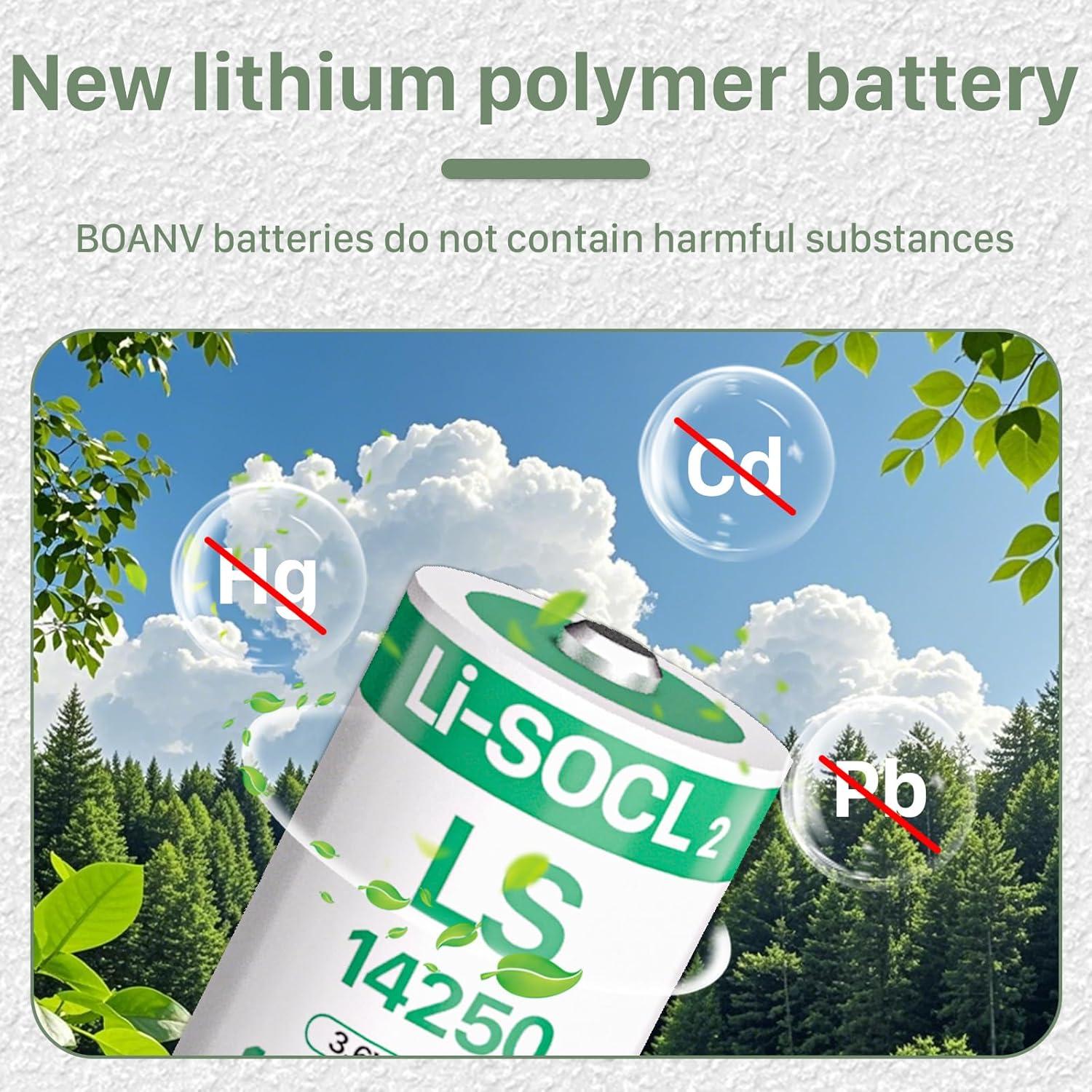 10 Baterías de Litio 3.6V 1/2AA BOANV para Dispositivos