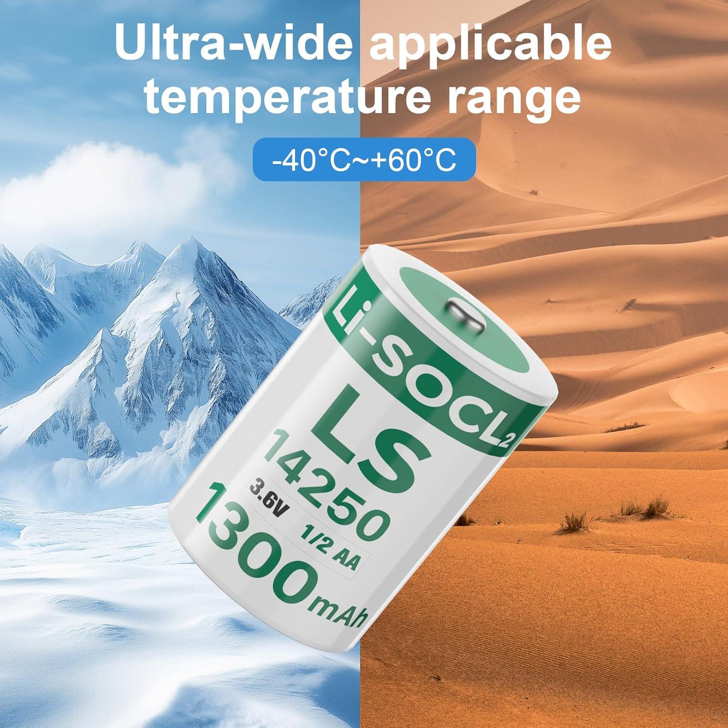 10 Baterías de Litio 3.6V 1/2AA BOANV para Dispositivos