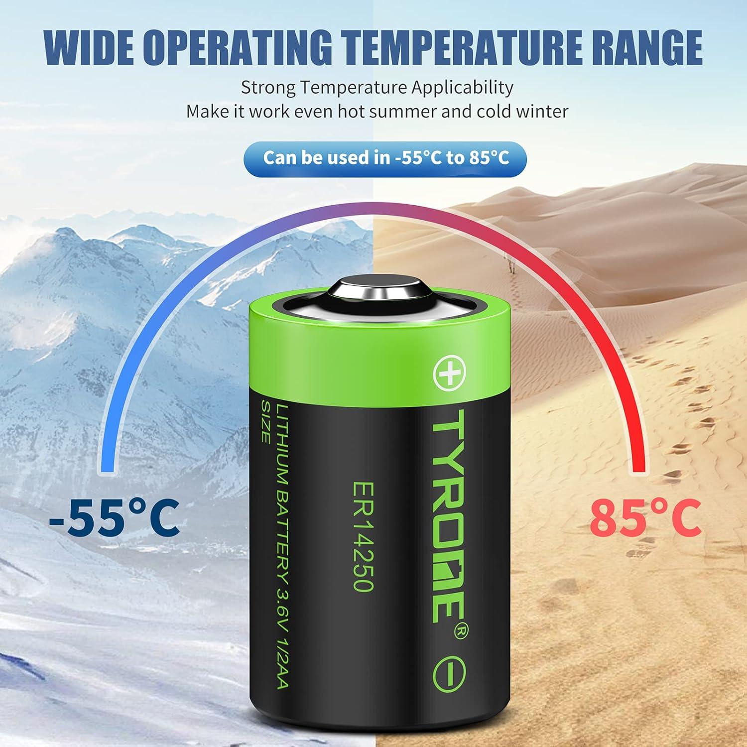 Baterías de Litio 1/2 AA Tyrone 3.6V 1200mAh 4 Piezas