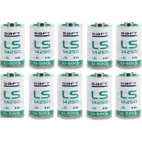 Paquete de 10 Baterías de Litio Saft LS-14250 3.6V 1100mAh