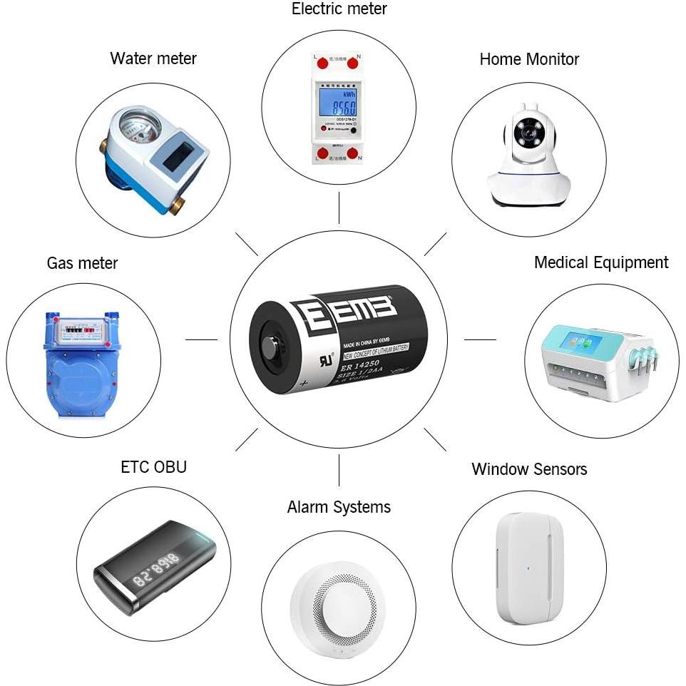 Baterías de Litio EEMB ER14250 3.6V 1200mAh Paquete de 10