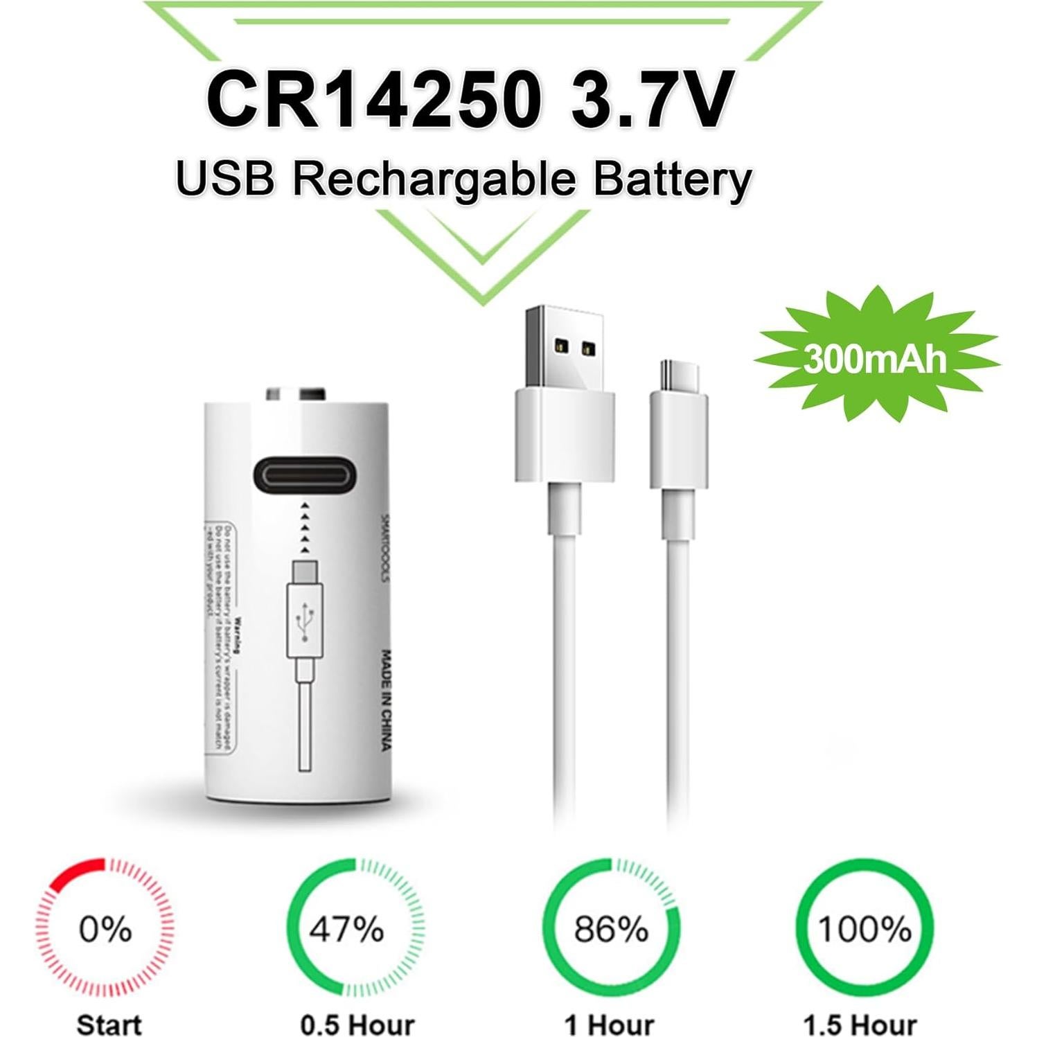 Paquete de 4 Baterías Recargables Litio Ion 14250 3.7V CAMELCELL