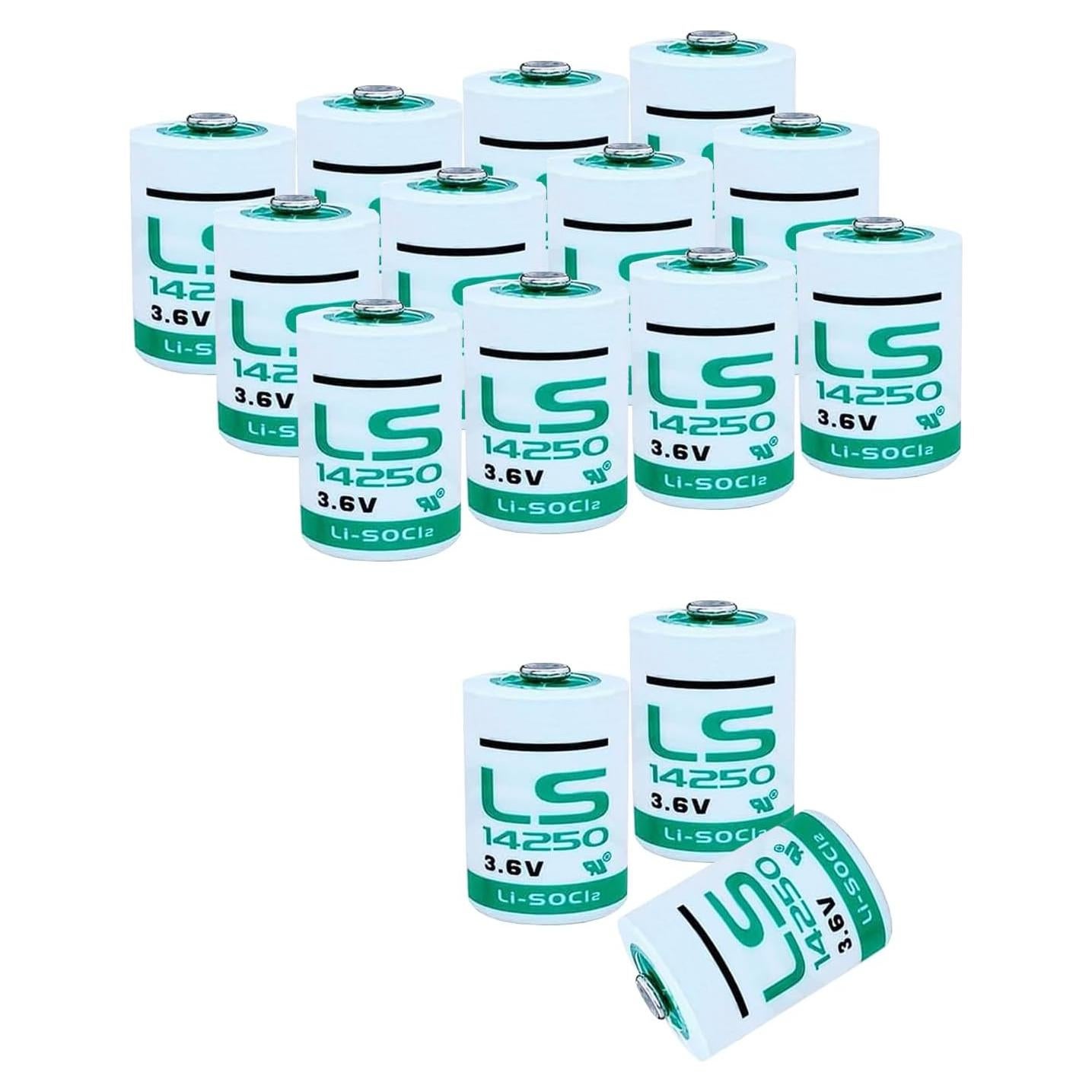 Paquete de 15 Baterías de Litio LS14250 3.6V 1200mAh 1/2 AA