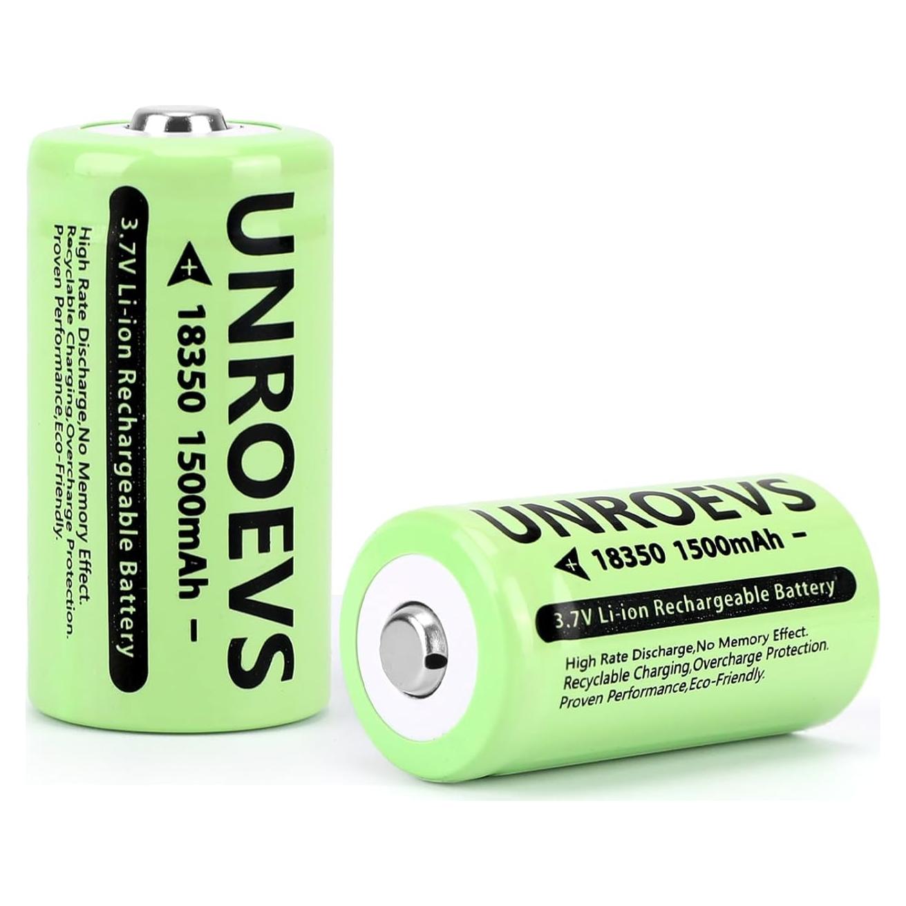 Paquete de 2 Baterías Recargables 3.7V 1500mAh Li-ion UNROEVS