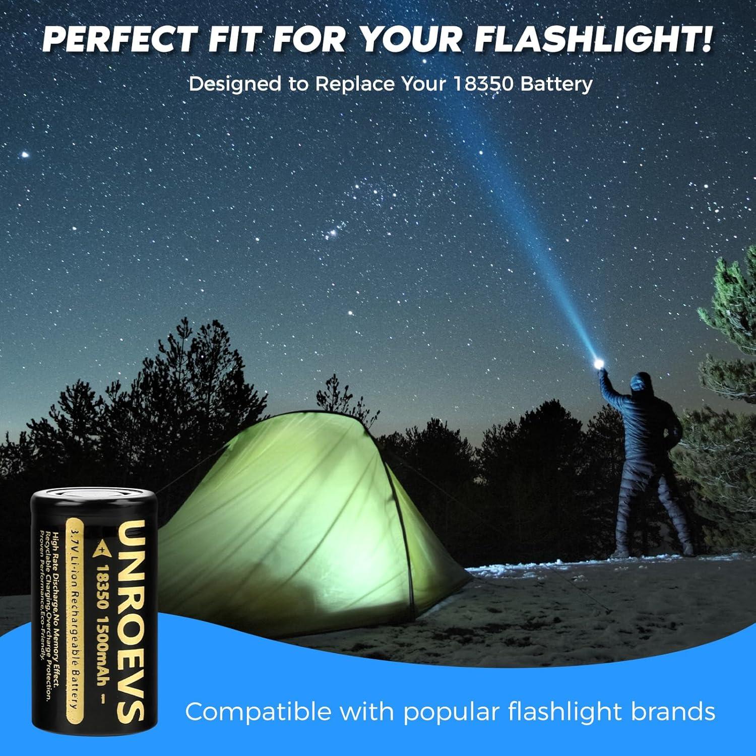 Batería Recargable 18350 UNR0EVS 3.7V 1500mAh Alta Capacidad