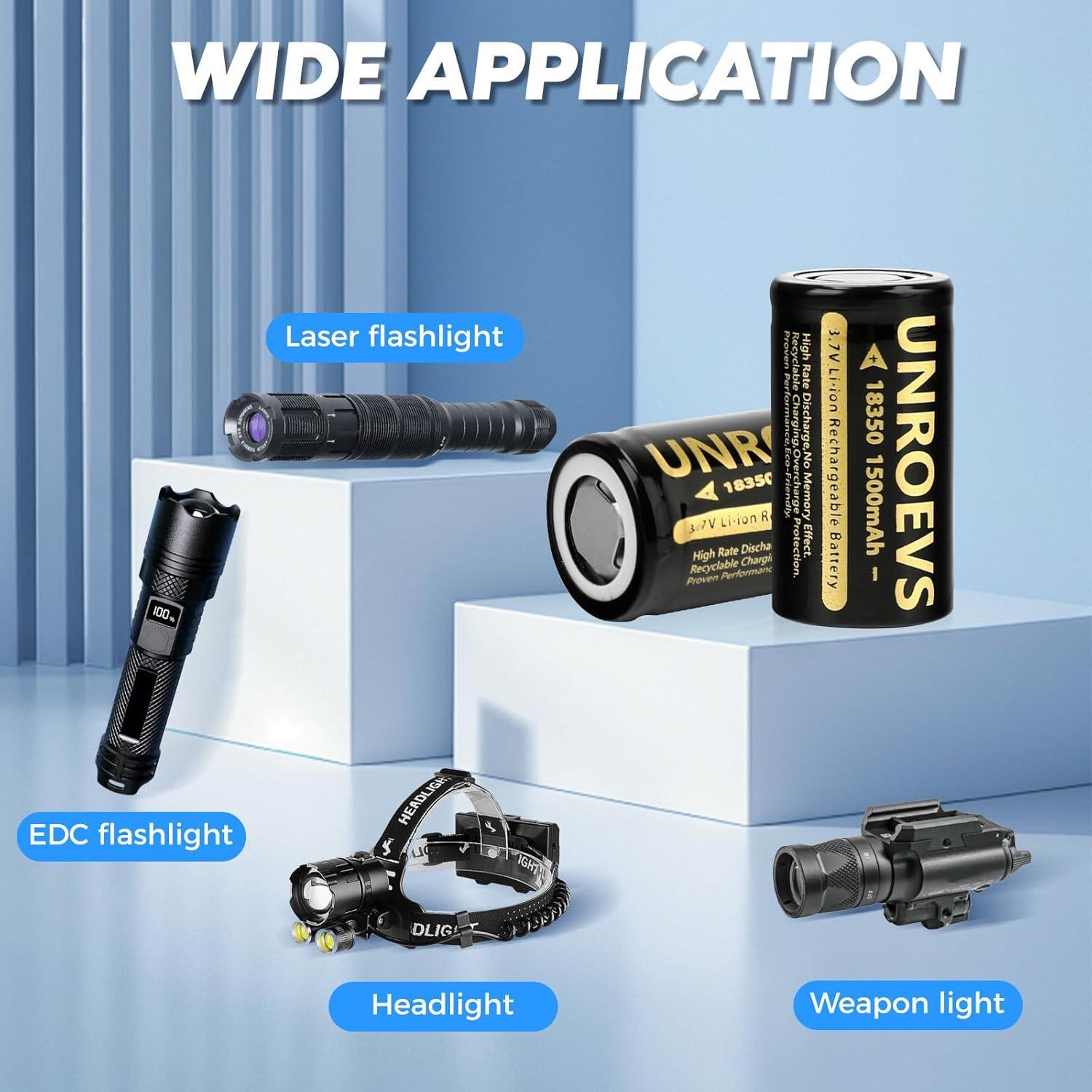 Batería Recargable 18350 UNR0EVS 3.7V 1500mAh Alta Capacidad