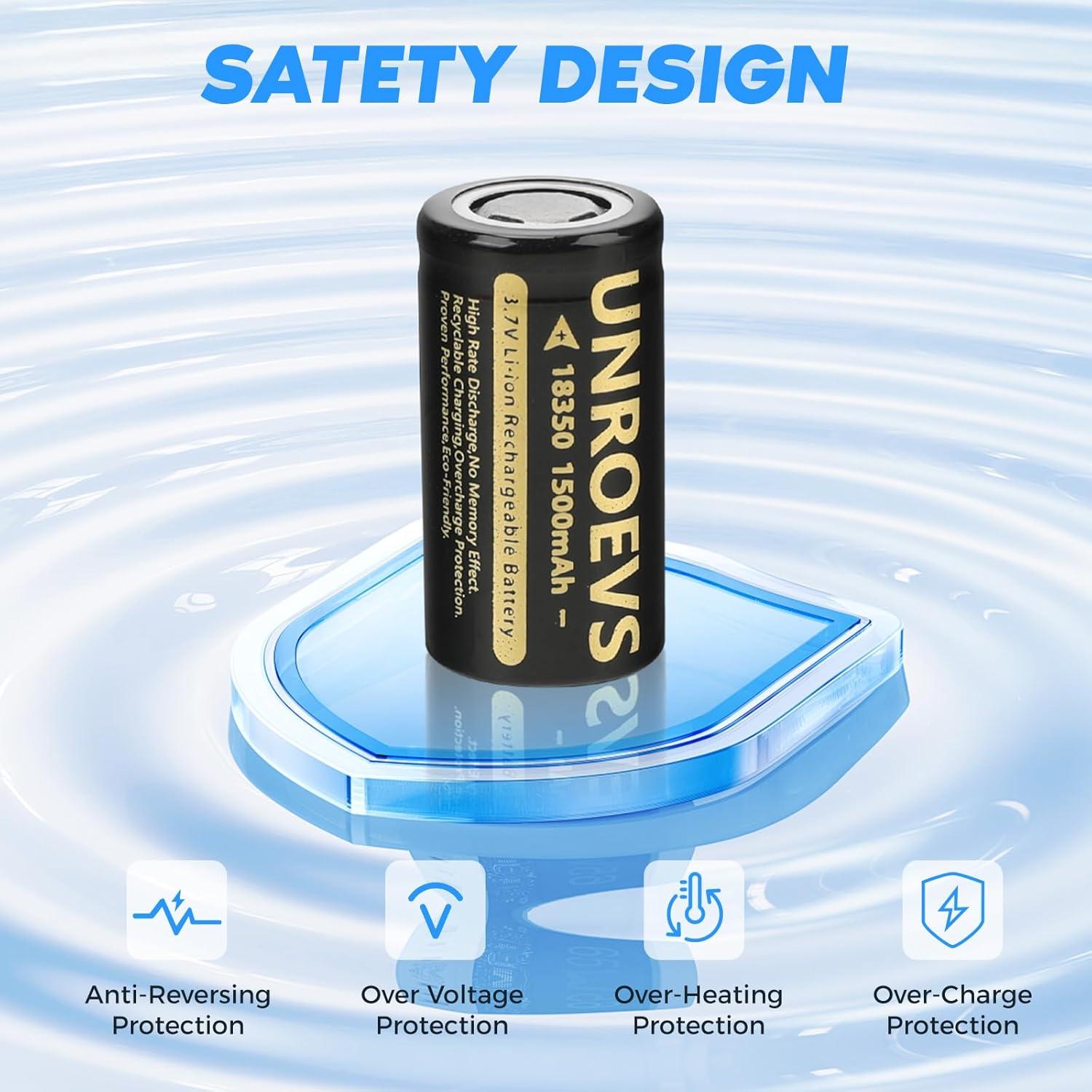 Batería Recargable 18350 UNR0EVS 3.7V 1500mAh Alta Capacidad
