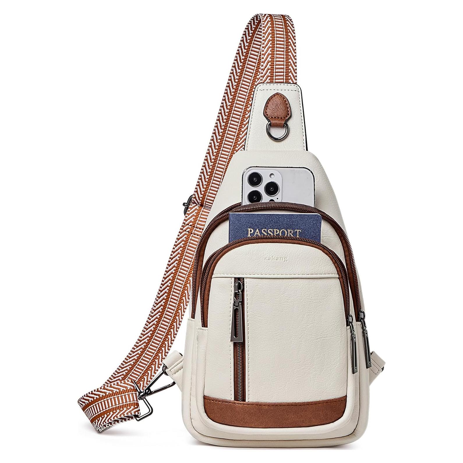 Bolso Bandolera de Cuero Vegano para Mujeres 17x10x29cm